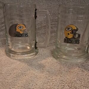 Packers Logo Glass Mugs - Set of 2